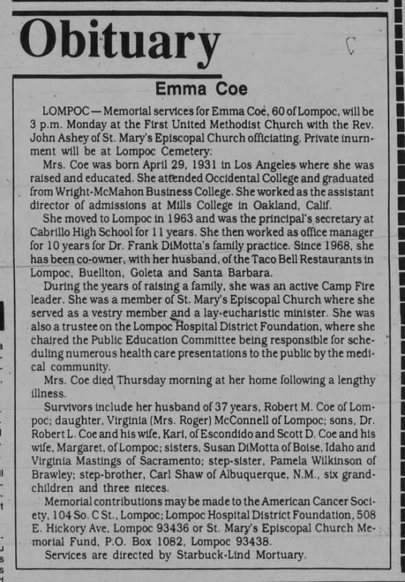 Clipping from The Lompoc Record